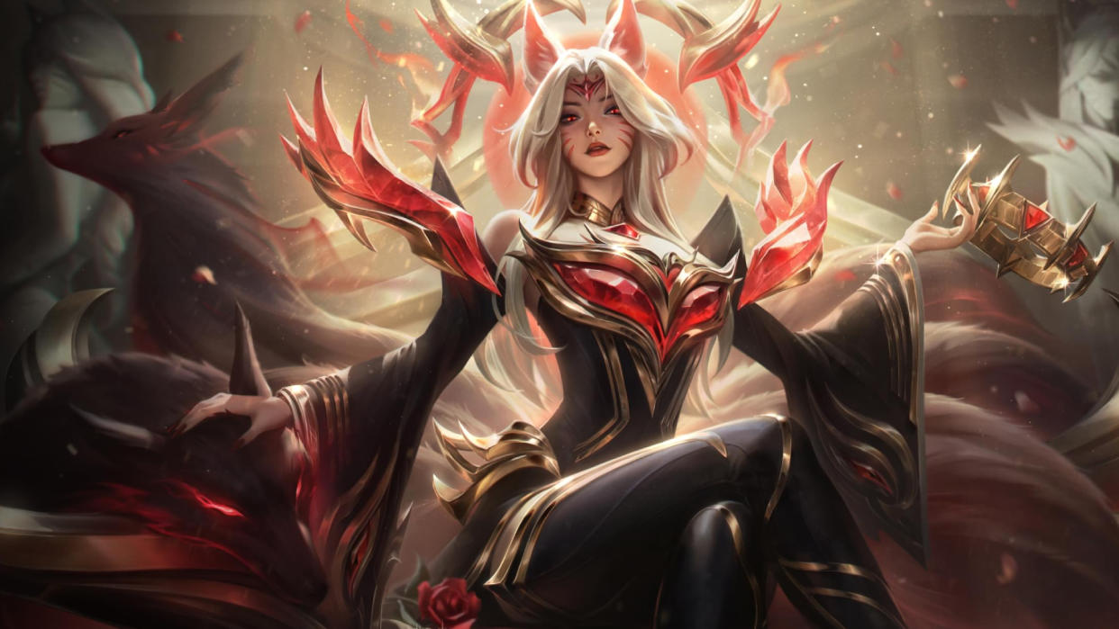  The Hall of Legends skin for Ahri from the expensive new League of Legends cosmetic bundles. 