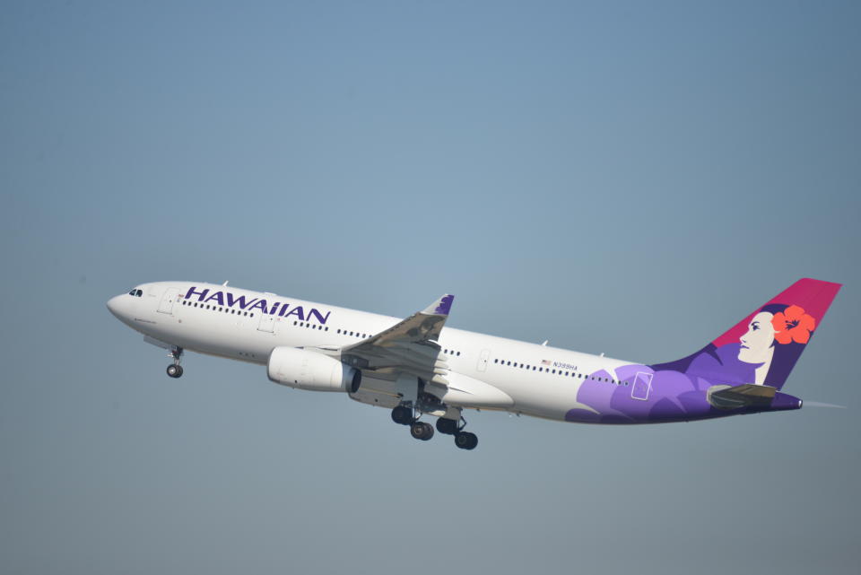 A Hawaiian Airlines flight from Honolulu to New York City was diverted to San Francisco after a flight attendant died of an apparent heart attack onboard. Source: Getty, file.