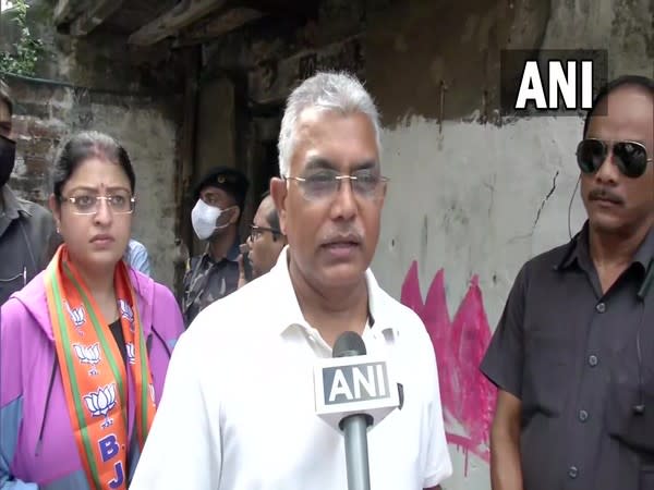 West Bengal BJP President Dilip Ghosh in Bhabanipur (Photo/ANI)