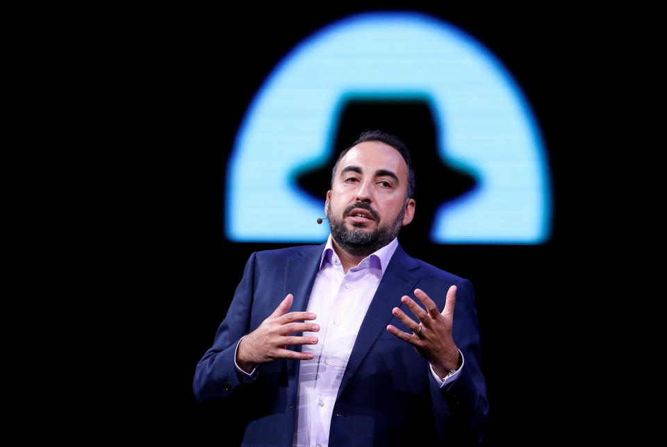 Facebook Chief Security Officer Alex Stamos gives a keynote address during the Black Hat information security conference in Las Vegas, Nevada, U.S. July 26, 2017. REUTERS/Steve Marcus