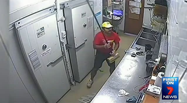 When his attacker grabbed a metal kitchen tool, Mr Shukla responded by grabbing a broom. Photo: 7 News