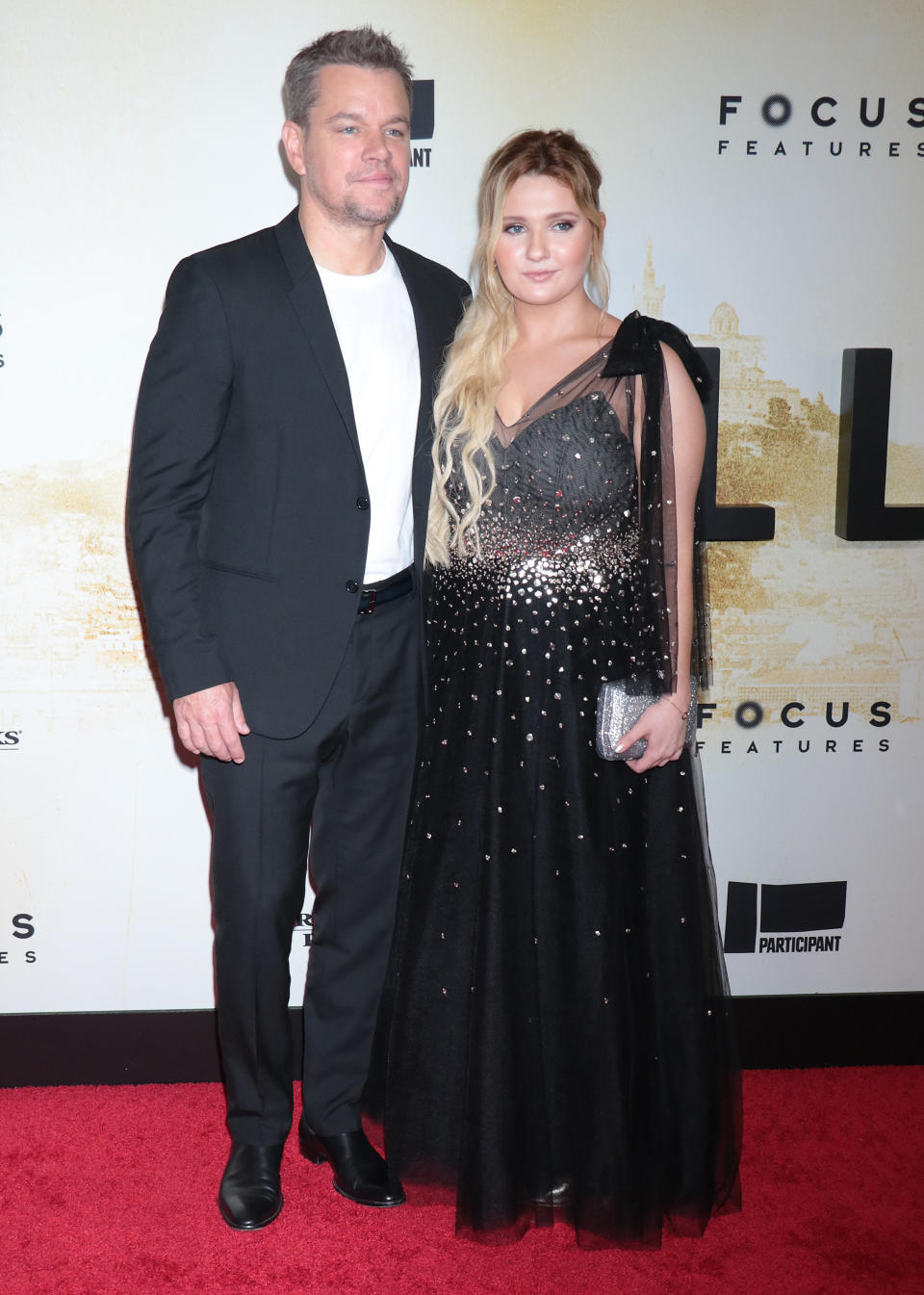 Matt Damon and Abigail Breslin at the “Stillwater” premiere in New York City. - Credit: Jackie Brown / SplashNews.com