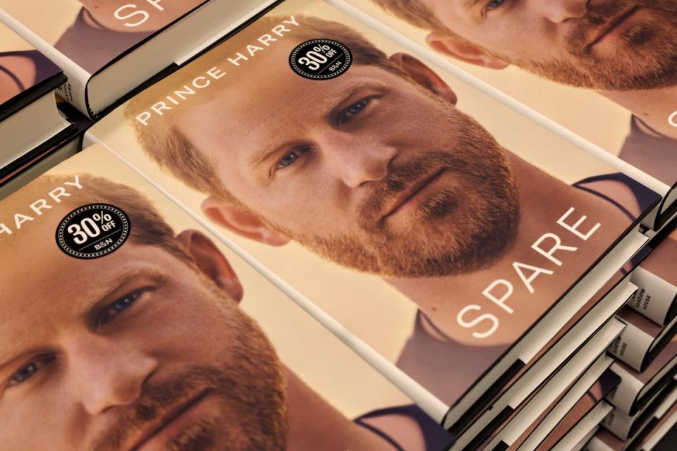 Prince Harry’s memoir Spare is offered for sale at a Barnes & Noble store on 10 January 2023 in Chicago, Illinois (Scott Olson/Getty Images)