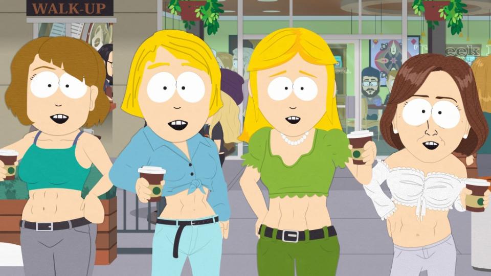 Local moms get into the Ozempic craze and wear crop tops to show off their physiques. South Park/X