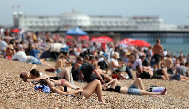 Sunbathers on the beach