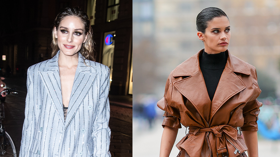 Left to right: MILAN, ITALY – FEBRUARY 21: Olivia Palermo arrives at Starbucks event during the Milan Fashion Week Womenswear Fall/Winter 2023/2024 on February 21, 2023 in Milan, Italy. (Photo by Alessandro Levati/GC Images); MILAN, ITALY – FEBRUARY 22: Sara Sampaio is seen arriving to The Alberta Ferretti show during the first day of shows at Milan Fashion Week on February 22, 2023 in Milan, Italy. (Photo by Rachpoot/Bauer-Griffin/GC Images)