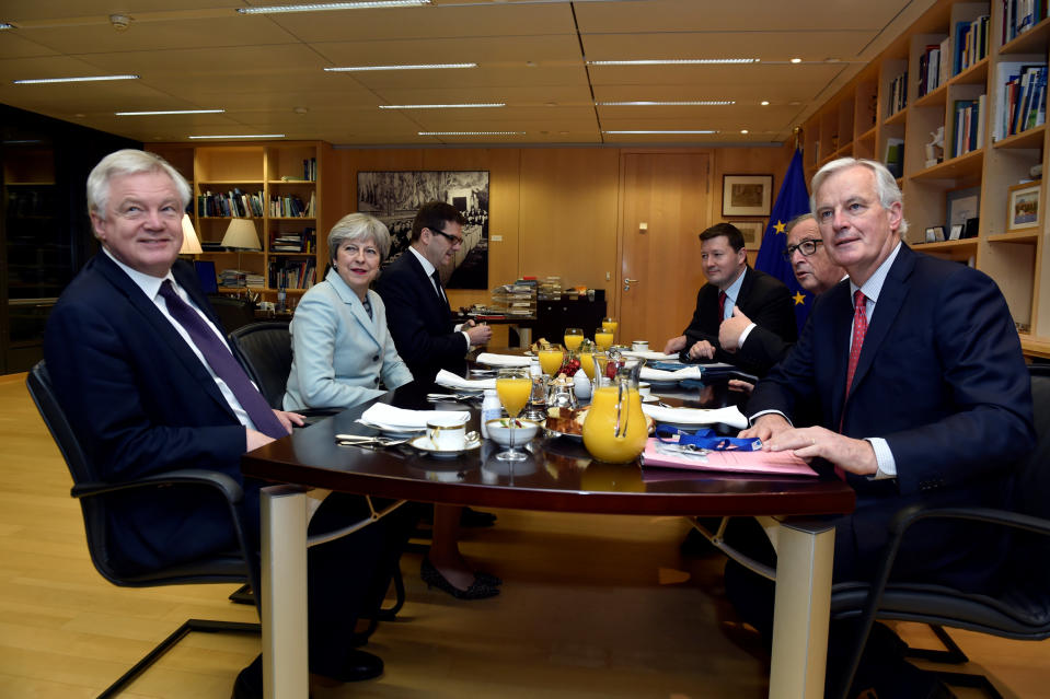 Brexit secretary David Davis and Prime Minister Theresa May held talks earlier this week with EC President Jean-Claude Juncker and Europe’s chief Brexit negotiator Michel Barnier (REUTERS/Eric Vidal)
