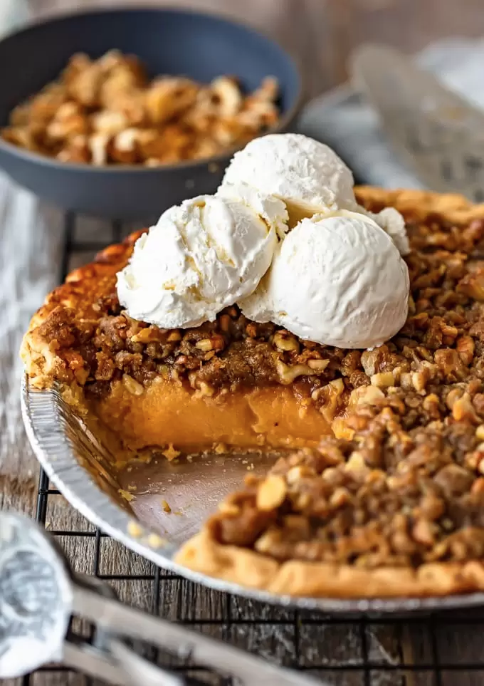 Sweet Potato Pie With Walnut Topping