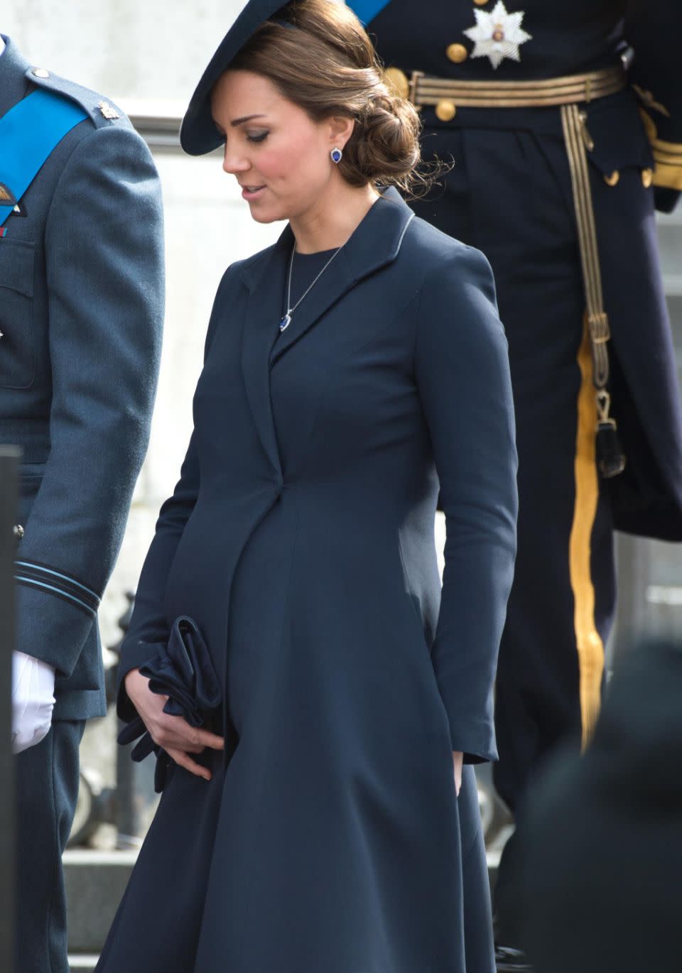 The Duchess, seen here in a pervious pregnancy, cancelled her royal duties in September because of the illness. Source: Getty