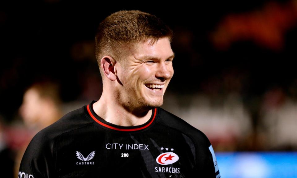 <span>Owen Farrell will be at Saracens until the end of the season and will aim to help them to secure more Premiership silverware.</span><span>Photograph: Ben Whitley/PA</span>