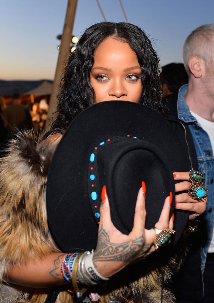 Rihanna at the Dior show. (Photo: Getty Images)