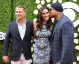 <p>Sure, ladies love cool James, but he loves his co-stars on <i>NCIS: Los Angeles</i>, Chris O’Donnell and Daniela Ruah. The trio hit the red carpet together in L.A. for the CBS Television Studios Summer TCA Party. (Photo by Gregg DeGuire/Getty Images) </p>