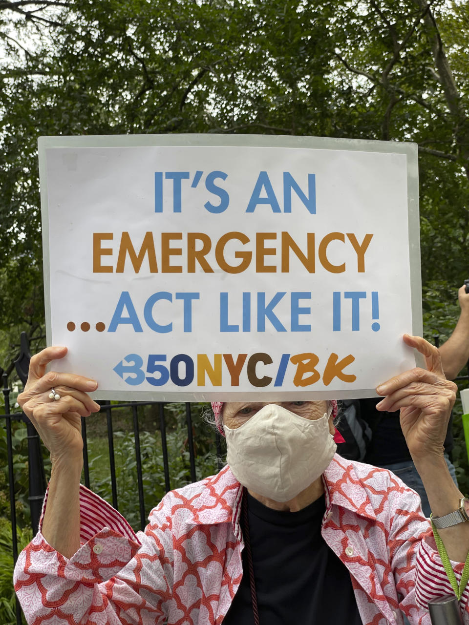 View of a climate change protest at City Hall held in memoriam for lives lost during Hurricane Ida at City Hall in New York City on September 23, 2021. Credit: Rainmaker Photos/MediaPunch/IPX