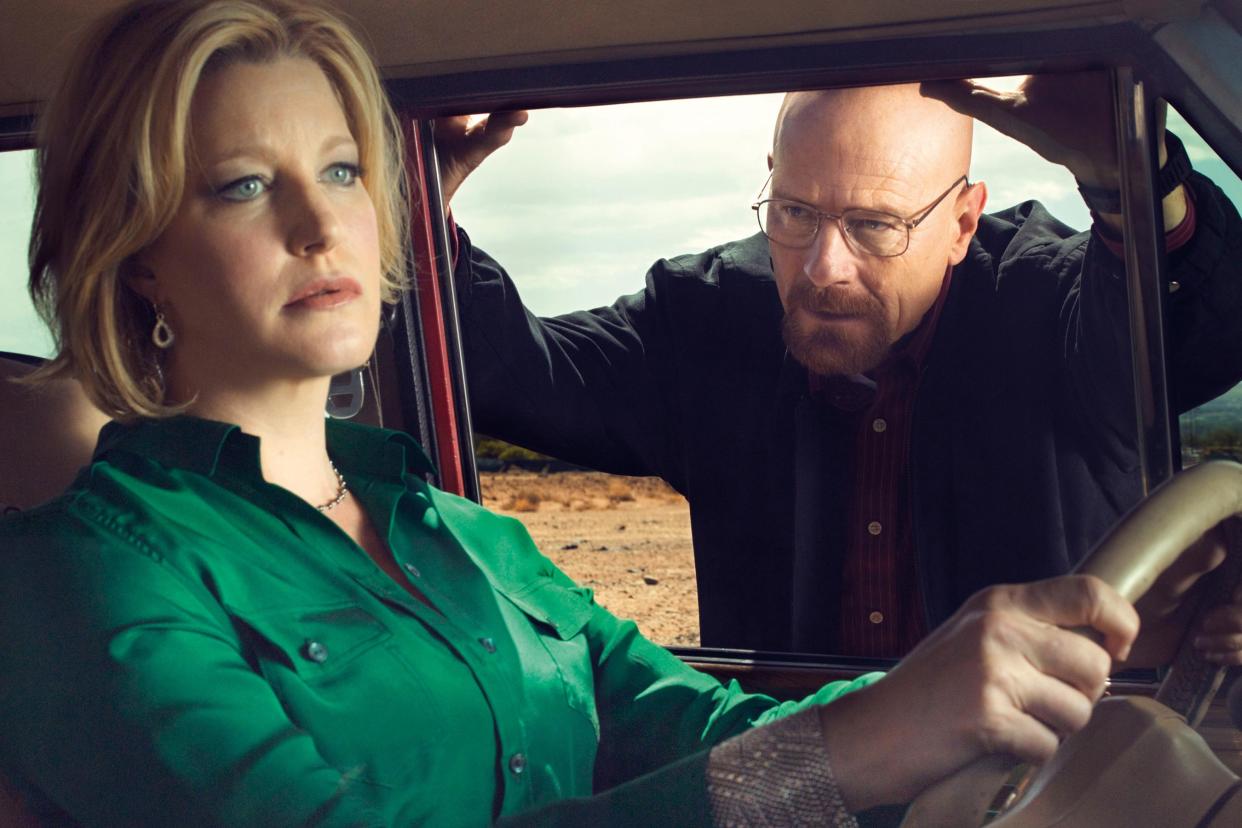 Anna Gunn and Bryan Cranston in Breaking Bad (Credit: AMC)