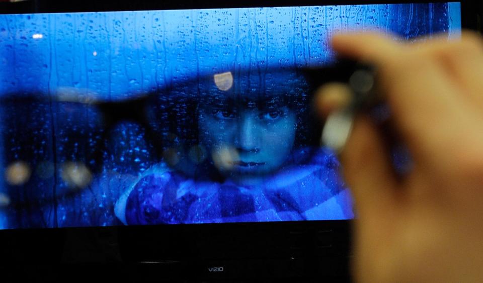 An image from a 65-inch Vizio Theater 3-D television is seen through Vizio's new 3-D movie theater-style glasses at the 2011 International Consumer Electronics Show at the Las Vegas Convention Center January 6, 2011 in Las Vegas, Nevada: Ethan Miller/Getty Images