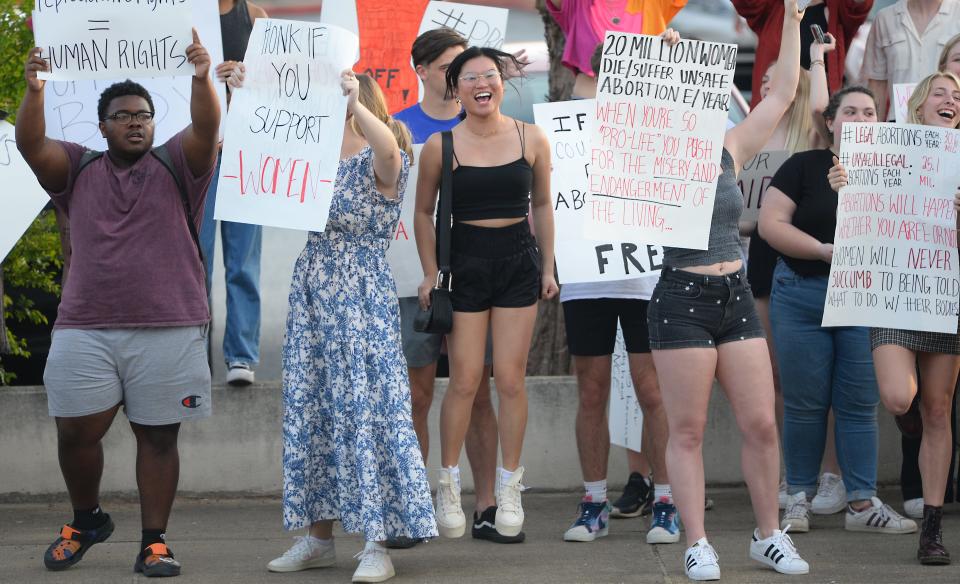 Former Vice President Mike Pence was the keynote speaker at the Carolina Pregnancy Center Gala. The former vice president spoke at the Spartanburg Memorial Auditorium on May 5, 2022. As the former vice president spoke a group of protesters gathered across the street from the the event. 