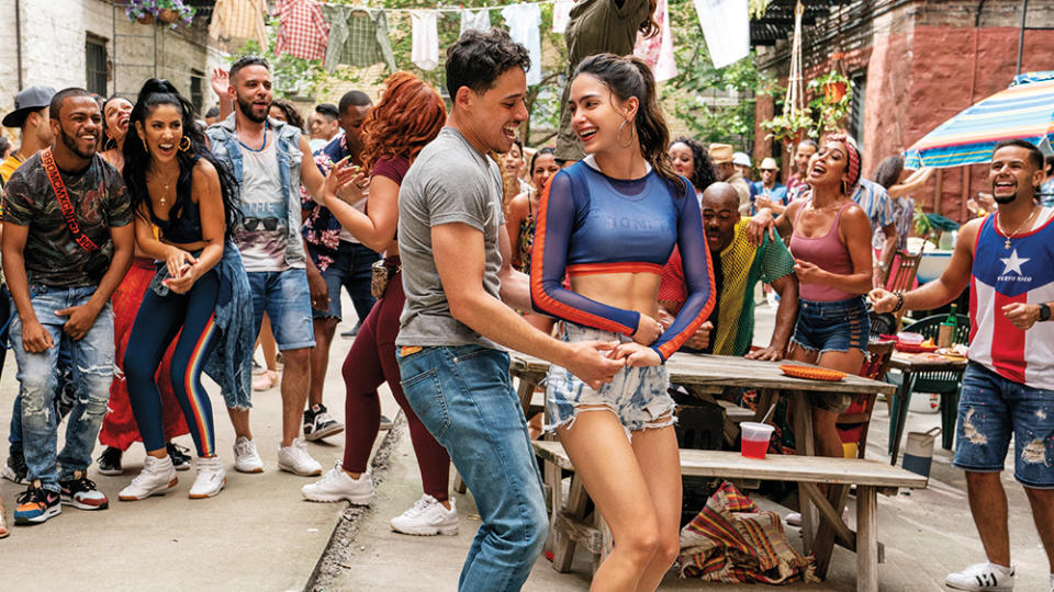 ANTHONY RAMOS as Usnavi and MELISSA BARRERA as Vanessa in Warner Bros. Pictures IN THE HEIGHTS, a Warner Bros. Pictures release.