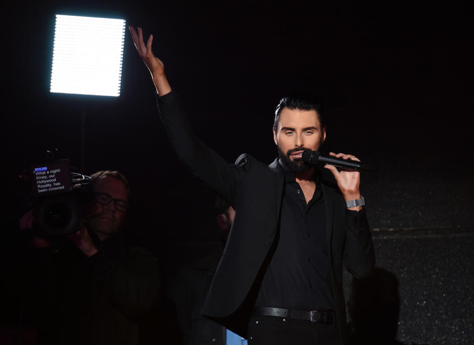 BOREHAMWOOD, ENGLAND - SEPTEMBER 10:  Presenter Rylan Clark-Neal during the Celebrity Big Brother final 2018 at Elstree Studios on September 10, 2018 in Borehamwood, England.  (Photo by Stuart C. Wilson/Getty Images)