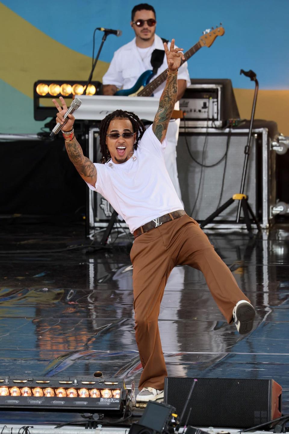 <p>Ozuna performs on ABC's <em>Good Morning America</em> at Rumsey Playfield in Central Park on Aug. 26 in New York City.</p>
