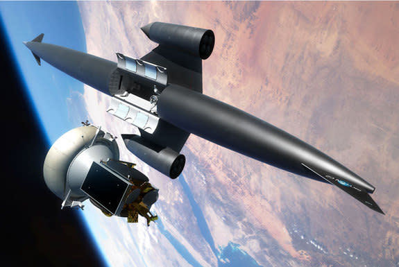 Using a recoverable upper stage, the concept starship Skylon space plane could deliver communications satellites to geosynchronous orbit, and then retrieve the upper stage and return it to Earth to be reused for further missions.