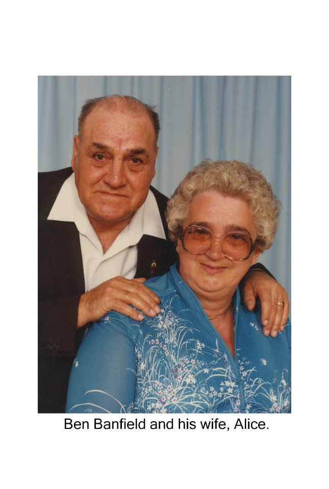 Ben Banfield, pictured with his wife, Alice, spent three years as a prisoner of war during the Second World War. (Allan Stoodley - image credit)