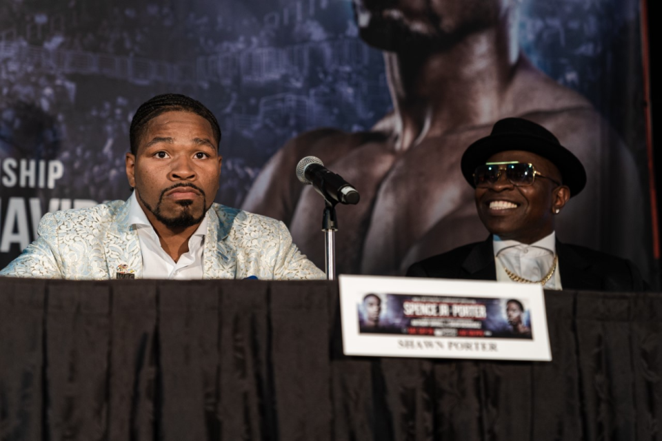 Shawn Porter, left, and Kenny Porter at a news conference in September.