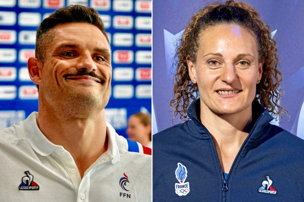 Florent Manaudou et Mélina Robert-Michon représenteront la délégation française lors de la cérémonie d'ouverture des JO, le 26 juillet 2024.  - Credit:Abaca / Lairys Laurent / Blondet Eliot