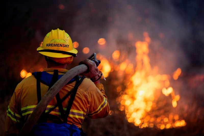 Firefighters tackle the Blue Ridge Fire in Yorba Linda