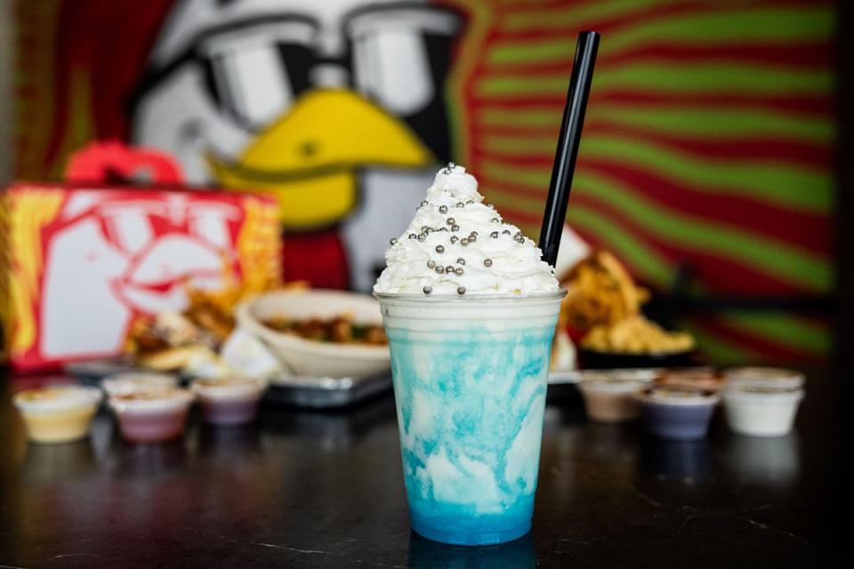 For a limited time Chicken Guy! in Livonia is honoring Detroit Football with a Honolulu blue hued shake.