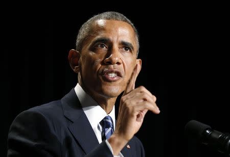 U.S. President Barack Obama speaks at the National Prayer Breakfast in Washington, February 5, 2015. REUTERS/Kevin Lamarque