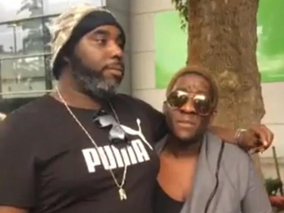 Daniel Rochester and neighbour, Chantelle, both said they would return to their homes in Chalcots estate on Saturday night, claiming they had had been offered no suitable temporary accommodation (May Bulman/The Independent)