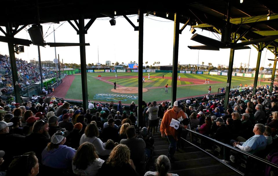 Tortugas opener at Jackie Robinson Ballpark in Daytona Beach, Friday, April 8, 2022.