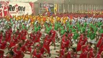  As the music throbbed, 1,000 inmates at Lima’s notorious Luriganco prison donned lycra in an attempt to break the world record for the largest number of prisoners to take part in an aerobics workout. The jailbirds were put through their paces by a group of instructors. The workout – not breakout – lasted for three hours . Their hard labour was not in vain as the world record was monitored by a Peruvian lawyer. The prisoners now await the verdict of the official Guinness World Record judges.