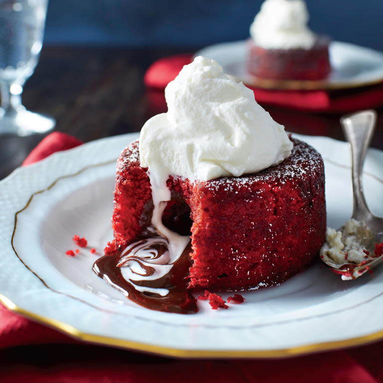 Molten Red Velvet Cakes