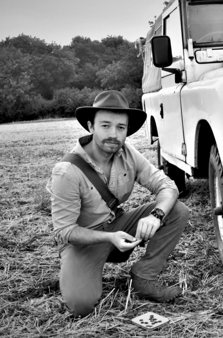 George Ridgway, who was inspired to take up history hunting by his childhood hero Indiana Jones, discovered the coins. (George Ridgway/ PA)