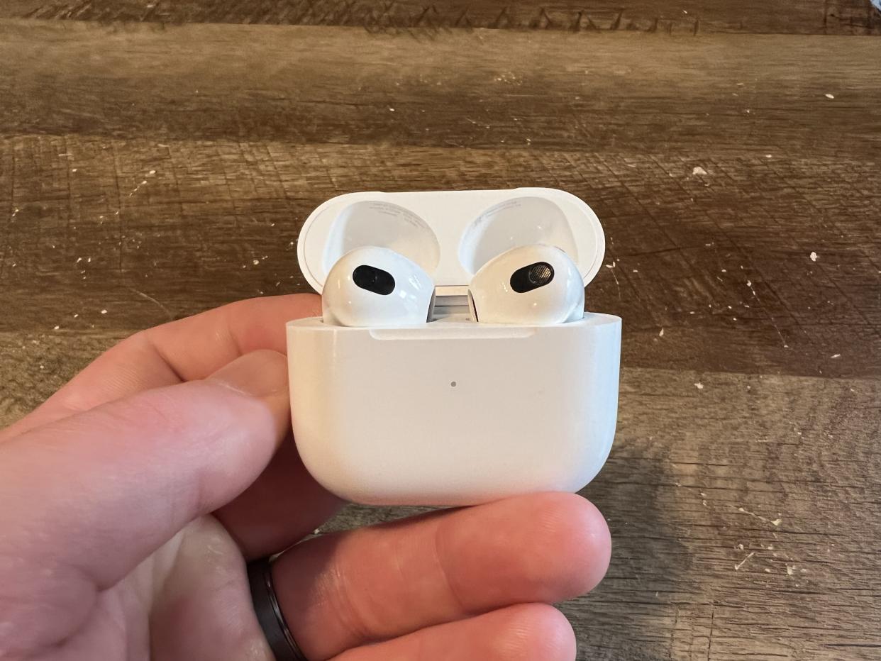 The latest AirPods get about an our more battery life, and are sweat and water resistant. (Image: Howley)