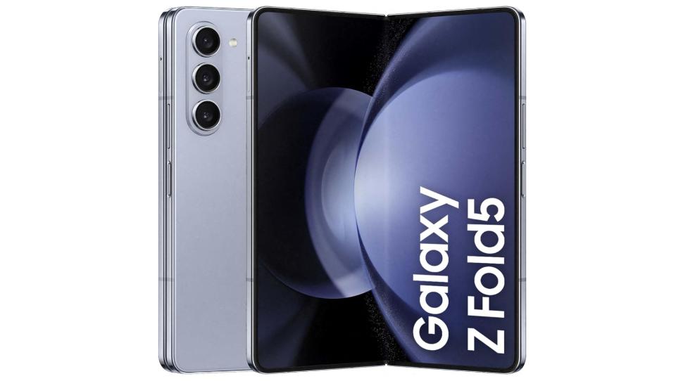 A Samsung Galaxy Z Fold 5 in blue