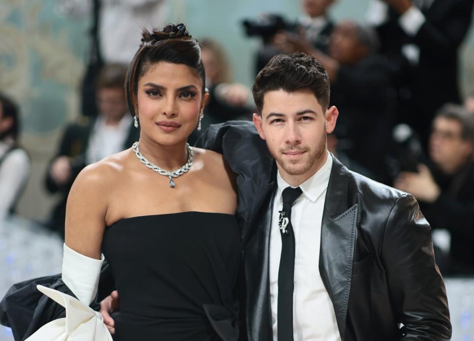 Priyanka Chopra Jonas and Nick Jonas attend the 2023 Met Gala (Getty Images for The Met Museum)