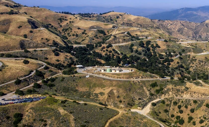 Porter Ranch, CA, Thursday, May 28, 2020 - Views of the Aliso Canyon Southern California Gas storage facility. Southern California Gas ramped up use of the Aliso Canyon gas storage field this winter, four years after a massive gas leak that sickened residents of Porter Ranch.(Robert Gauthier / Los Angeles Times)