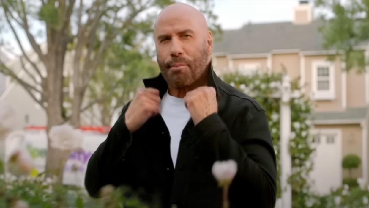  John Travolta in Grease spoof for T-Mobile Super Bowl ad. 