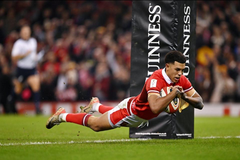 Rio Dyer raced away for Wales’s opening try (Getty)