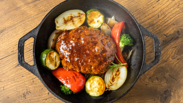 Salisbury steak with veg