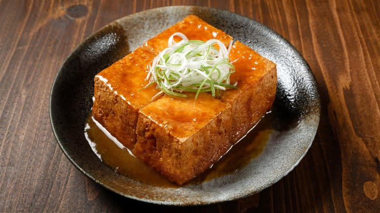 Bowl of atsuage tofu
