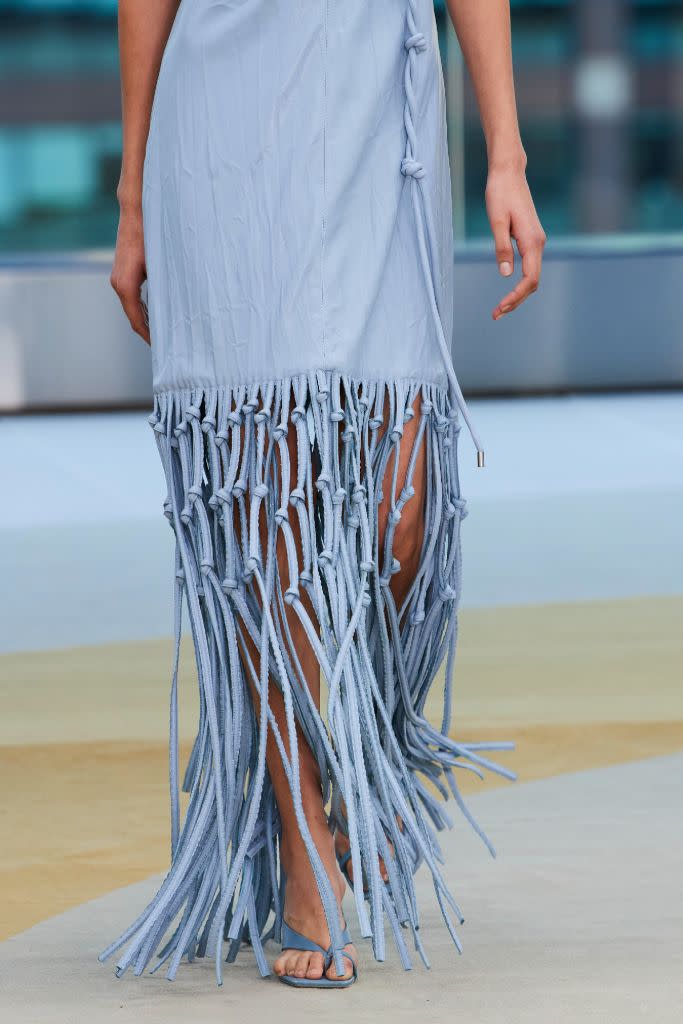 Knotted fringe hemlines at Jonathan Simkhai. - Credit: Courtesy of Jonathan Simkhai