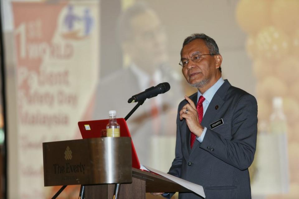Health Minister Datuk Seri Dzulkefly Ahmad speaks during the launch of the first World Patient Safety Day in Putrajaya September 17, 2019. ― Picture by Choo Choy May