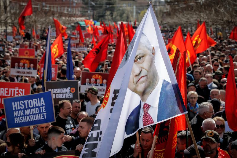 Thousands rally in Pristina in support of former President Thaci