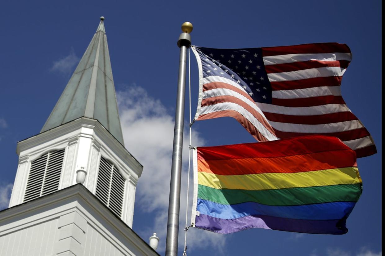 Debates over LGBTQ+ issues have divided Methodist congregations for years leading up to the current schism. <a href="https://newsroom.ap.org/detail/DisunitedMethodists/d3d5175699c84f7b926613d69d7ef96d/photo?Query=(renditions.phototype:horizontal)%20AND%20methodist&mediaType=photo&sortBy=arrivaldatetime:desc&dateRange=Anytime&totalCount=3600&currentItemNo=64" rel="nofollow noopener" target="_blank" data-ylk="slk:AP Photo/Charlie Riedel, File;elm:context_link;itc:0;sec:content-canvas" class="link ">AP Photo/Charlie Riedel, File</a>