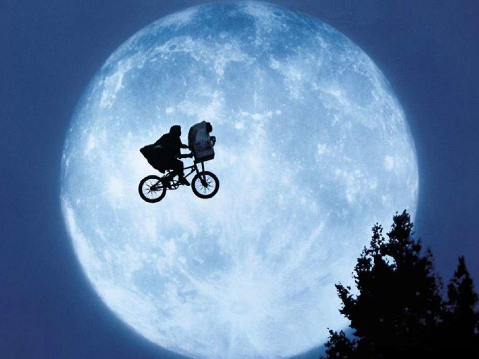 A scene from the movie "E.T. the Extra-Terrestrial."