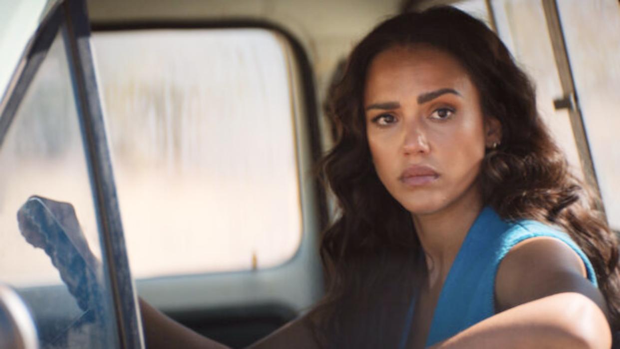  Jessica Alba as Parker in Trigger Warning streaming on Netflix this week. 