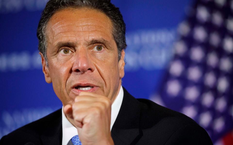 New York Gov. Andrew Cuomo speaks during a news conference - AP